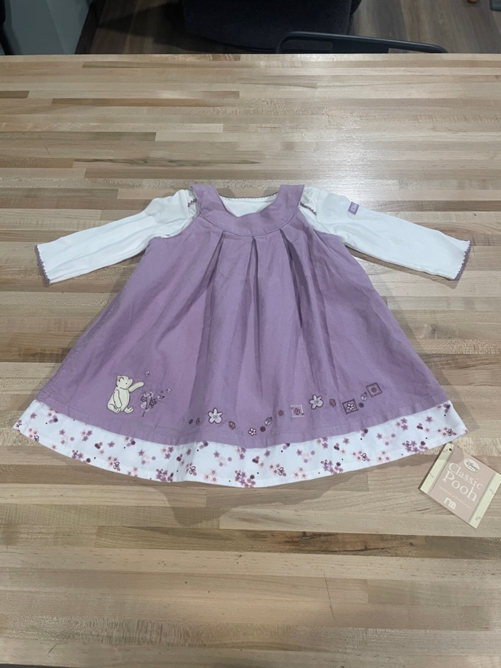 Classic Pooh Lavender Layered long sleeve dress Vintage